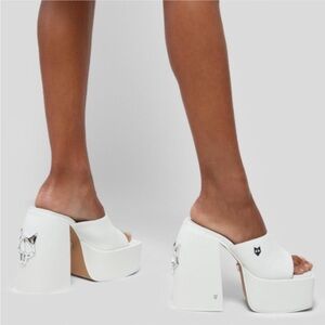 Naked Wolfe White Platform Heels